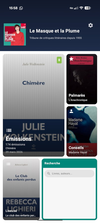 Aperçu de la page d'accueil